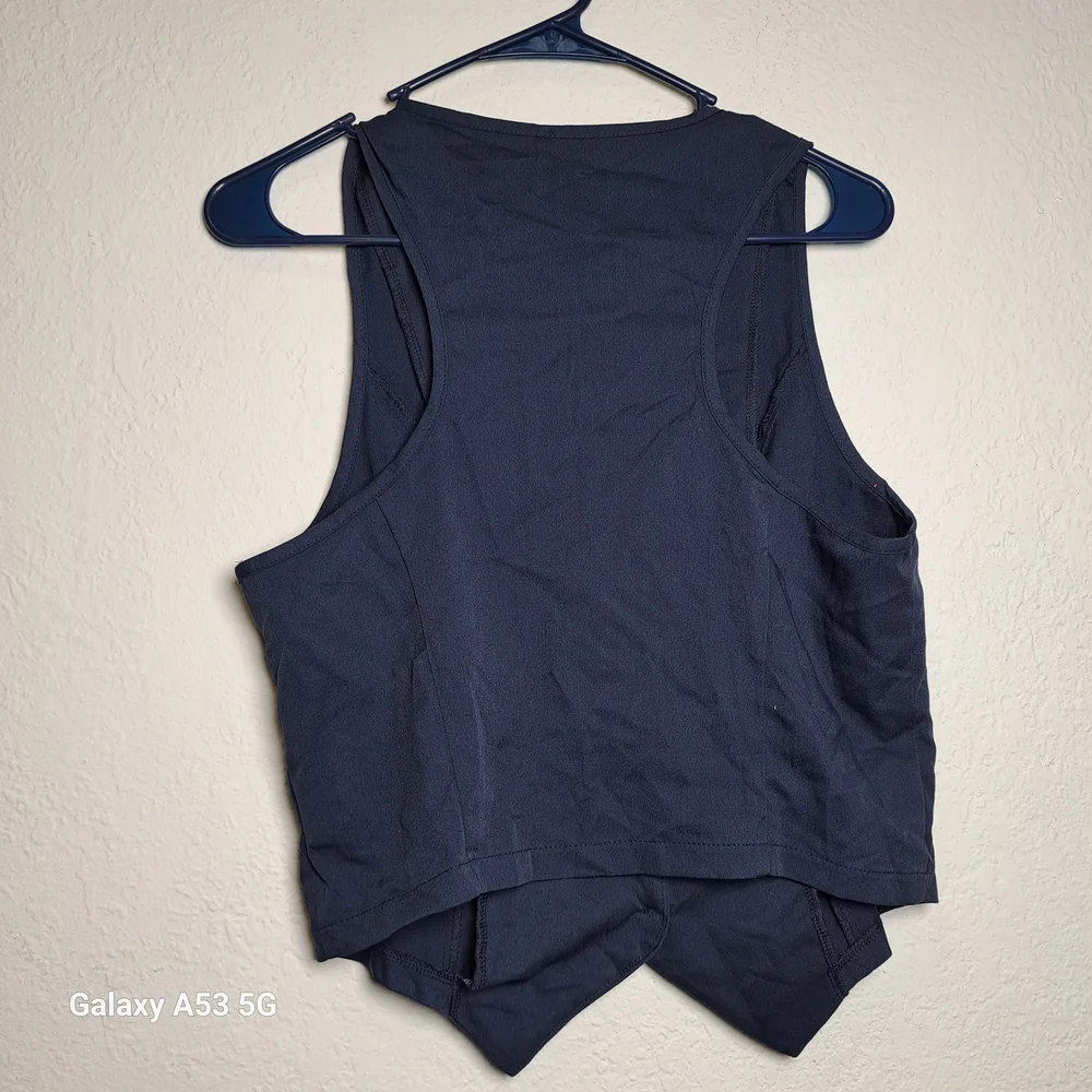SHEIN Dark Blue Sleeveless Vest with Buttons